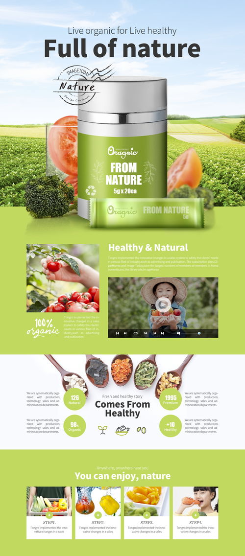 天然有机食品网页设计 以西红柿与西蓝花为核心打造健康品牌